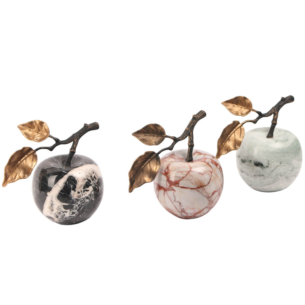 Keiichi Apple Ornament in Bulgari Red Marble