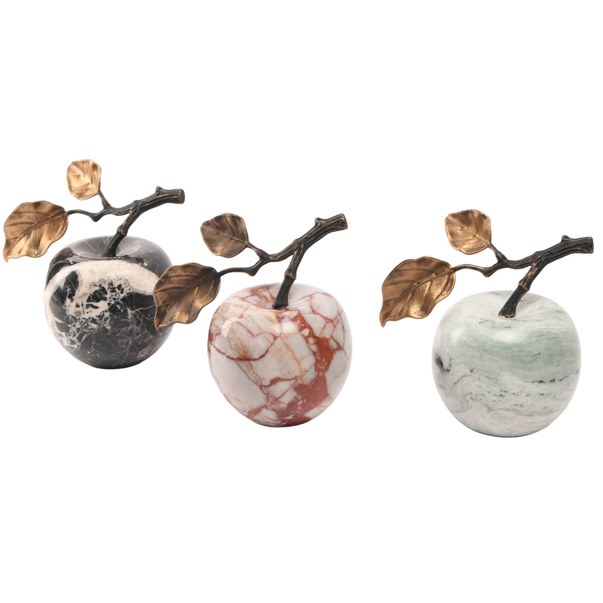 Keiichi Apple Ornament in Bulgari Red Marble