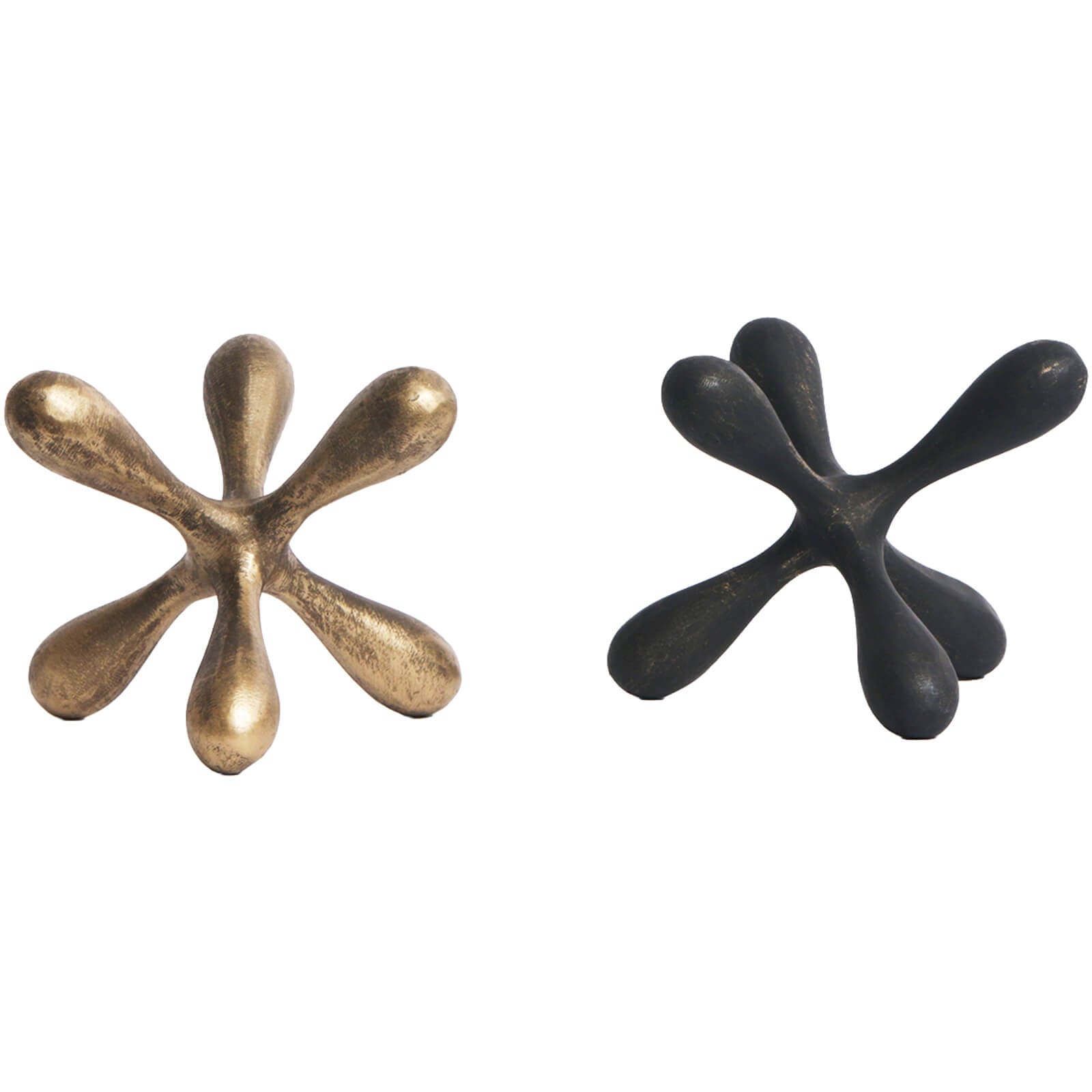 Keiichi Organic Geometry Sculpture in Aged Golden Bronze