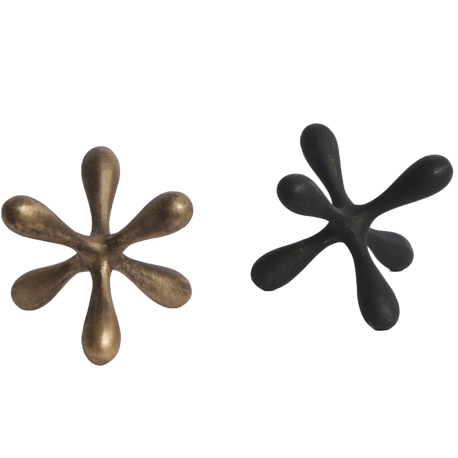 Keiichi Organic Geometry Sculpture in Aged Golden Bronze