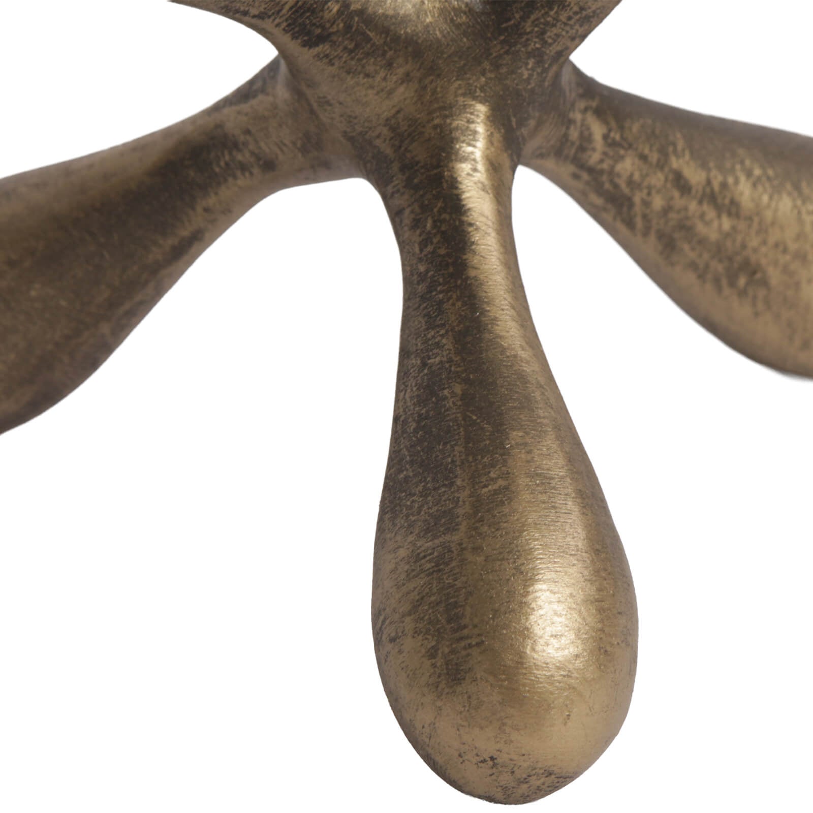 Keiichi Organic Geometry Sculpture in Aged Golden Bronze
