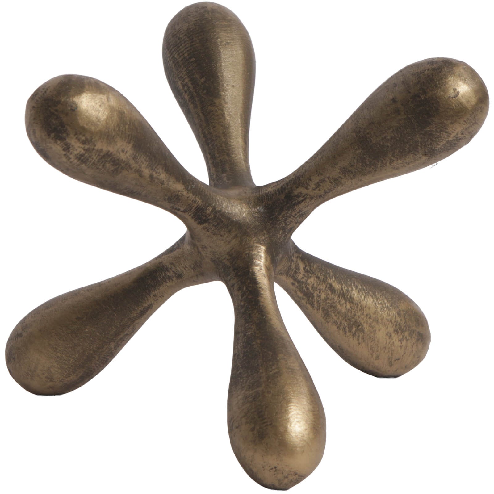 Keiichi Organic Geometry Sculpture in Aged Golden Bronze