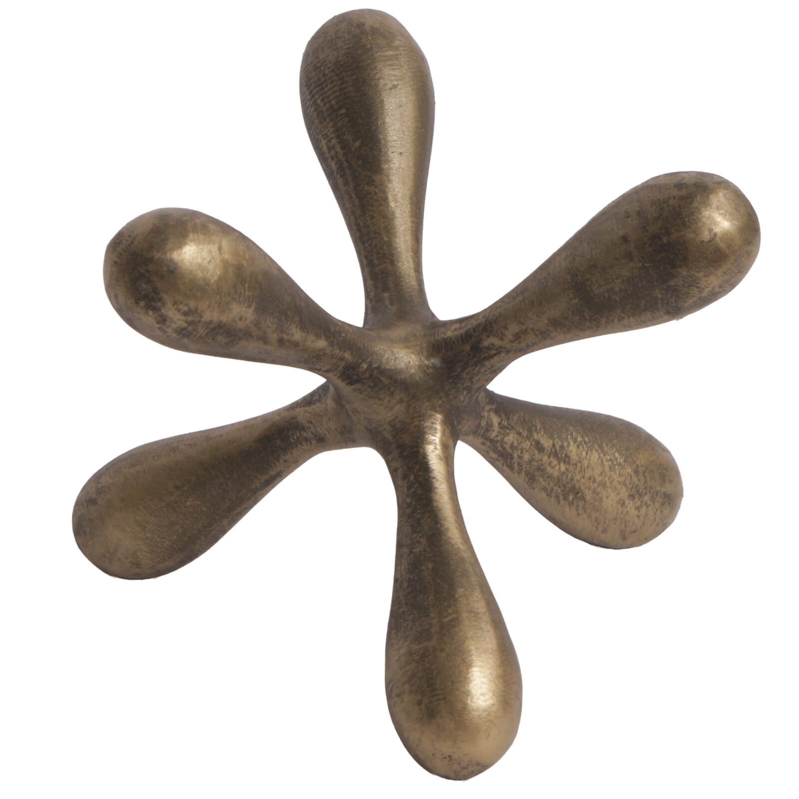 Keiichi Organic Geometry Sculpture in Aged Golden Bronze