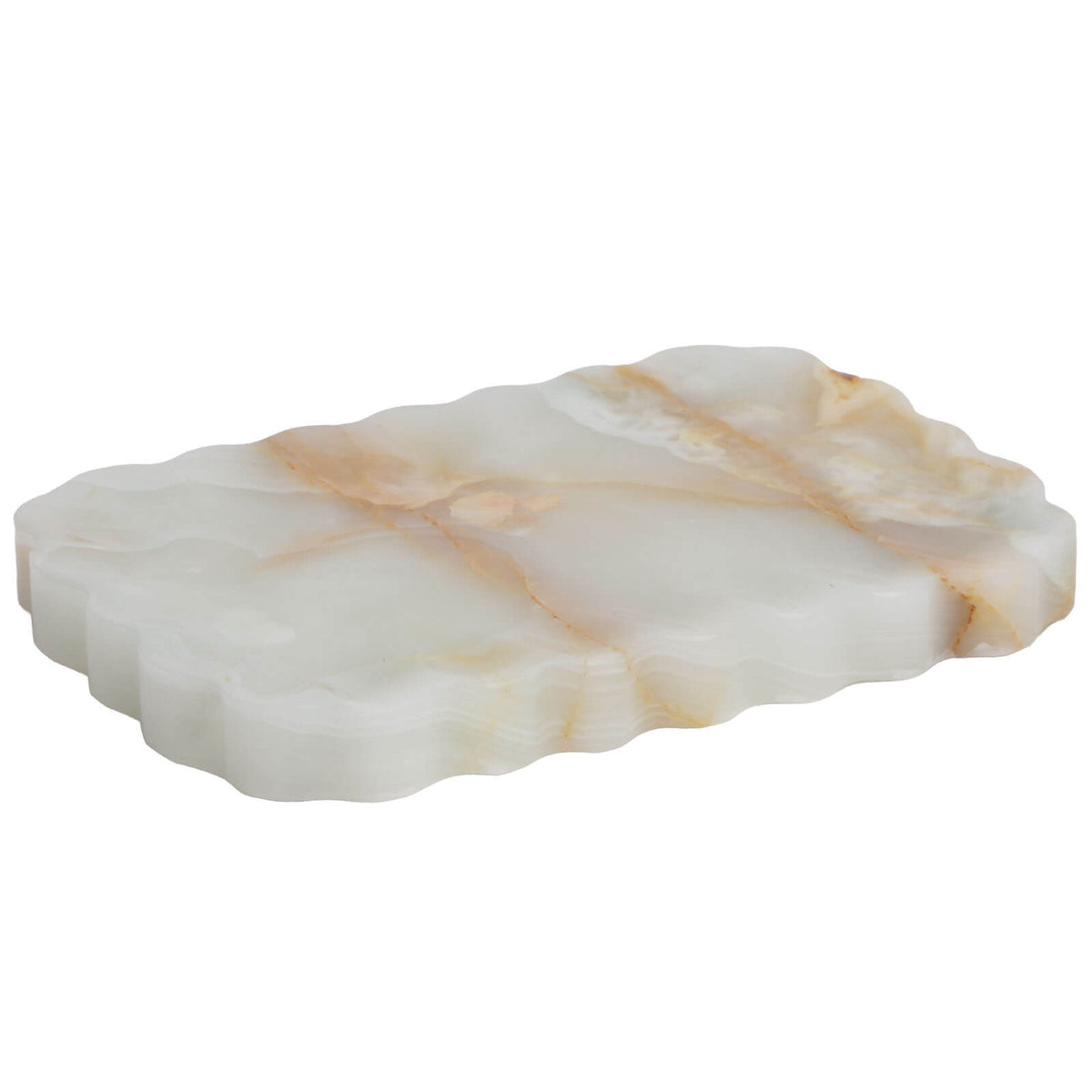Keiichi Freeform Tray in Snow Plum Marble