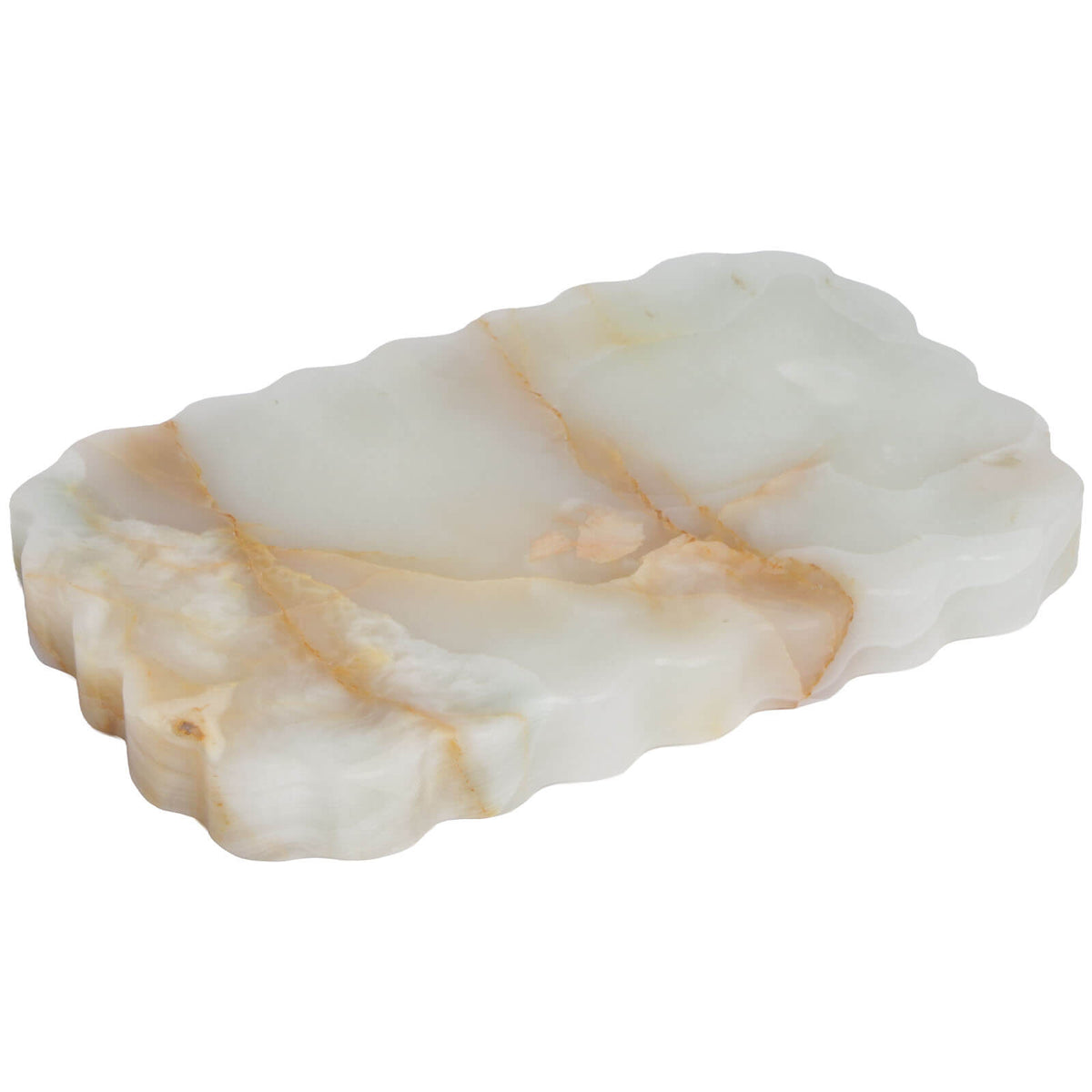 Keiichi Freeform Tray in Snow Plum Marble