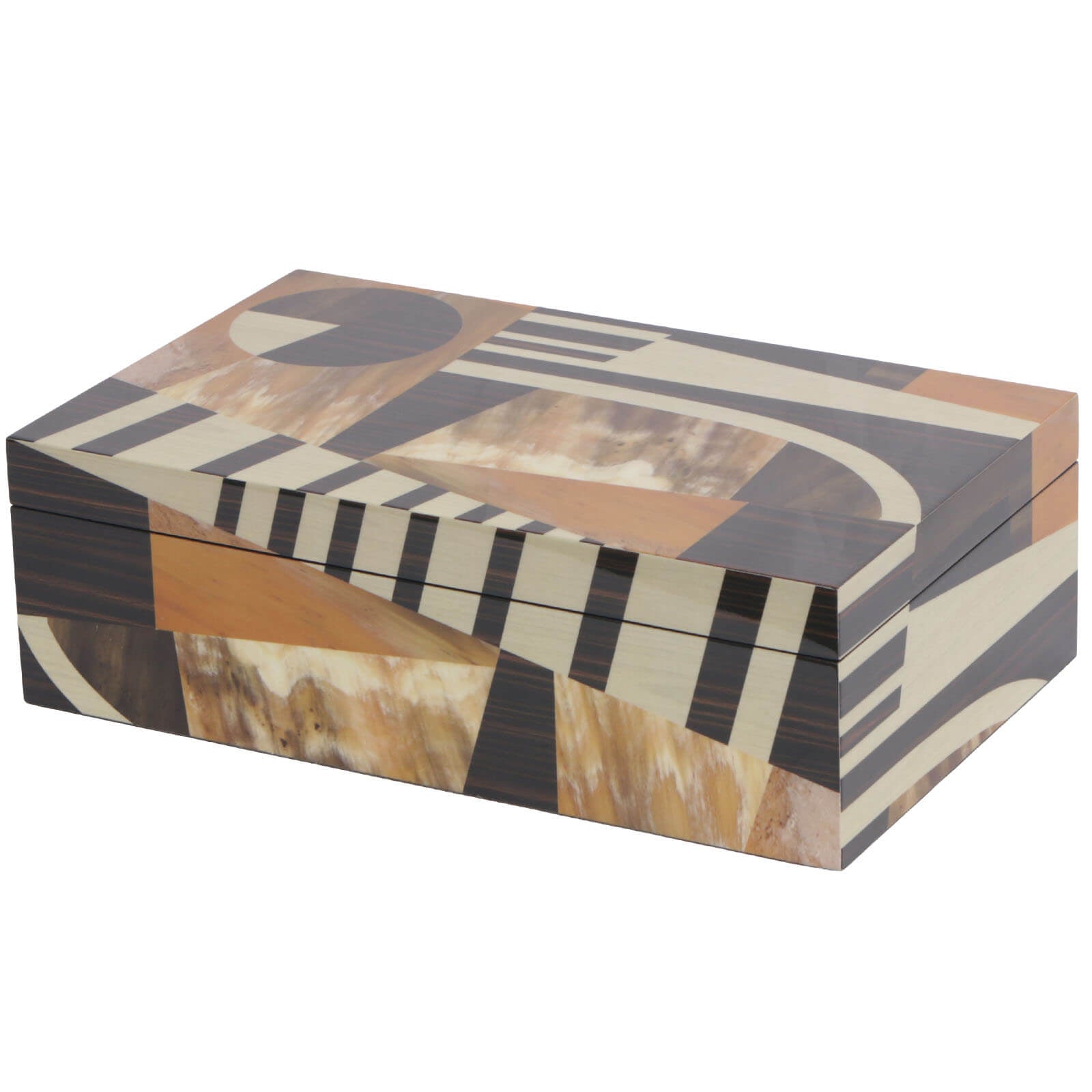 Keiichi Abstract Geometric Marquetry Box
