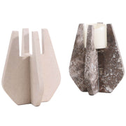 Keiichi Candle Holder in Dark Grey Marble