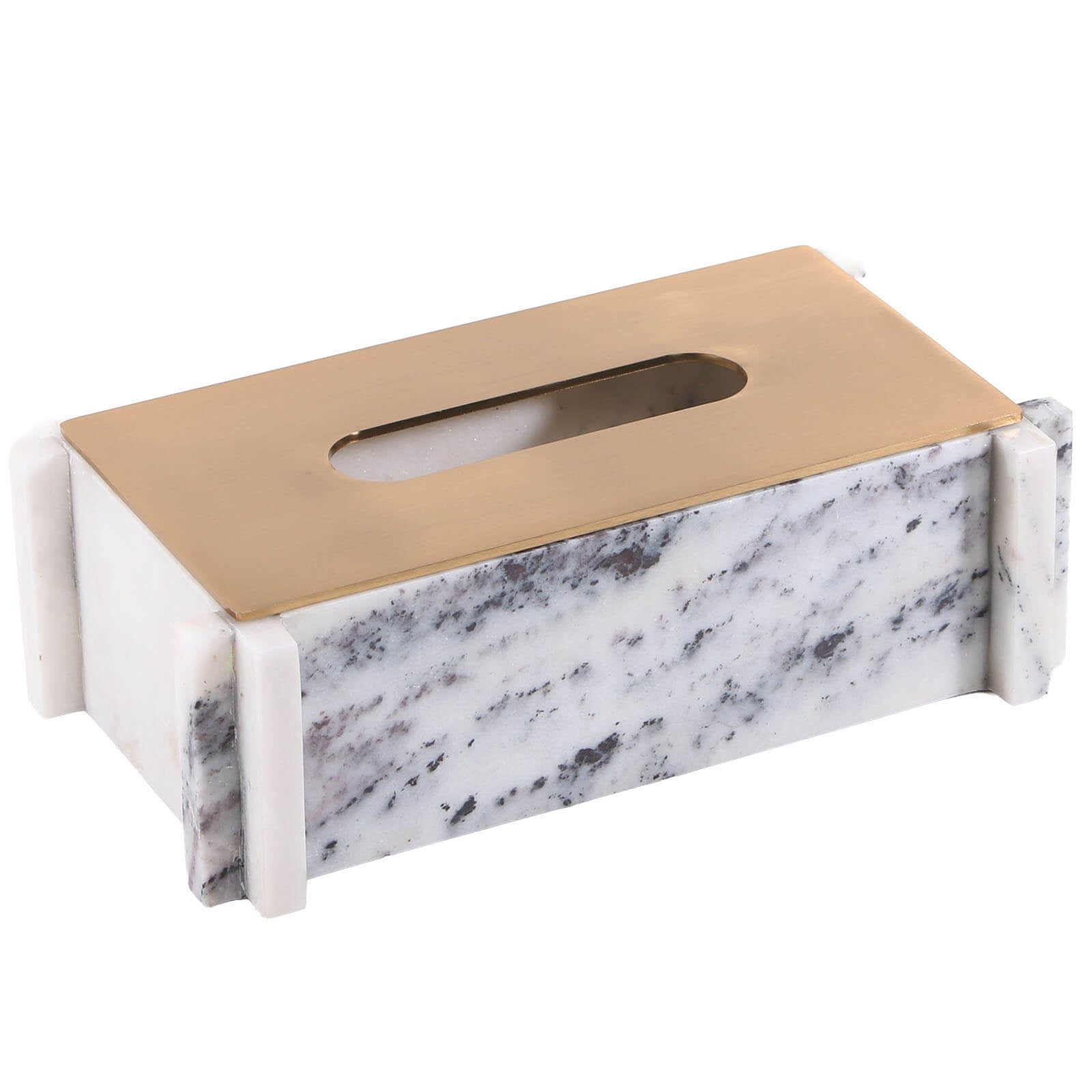 Keiichi Tissue Holder in White Marble