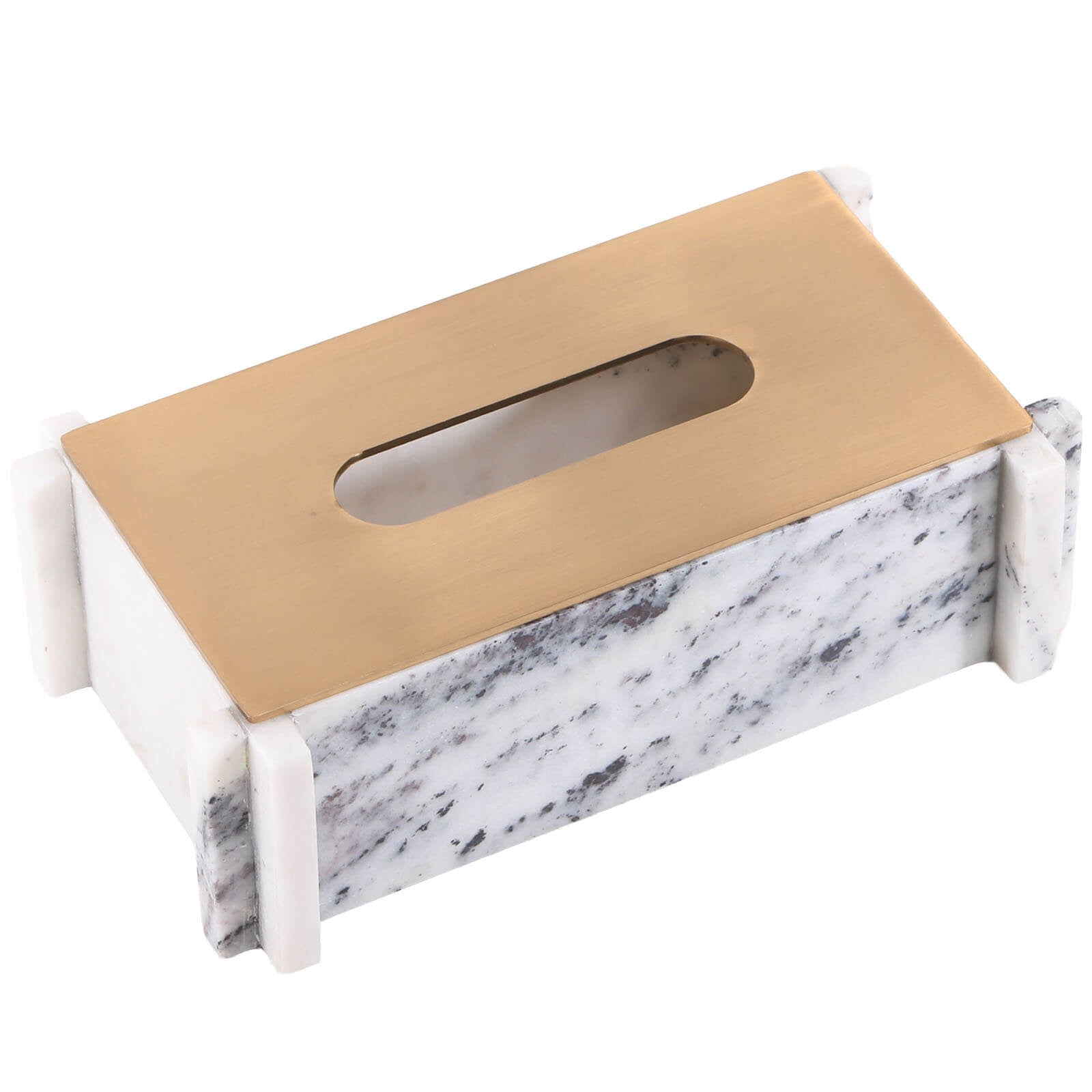 Keiichi Tissue Holder in White Marble
