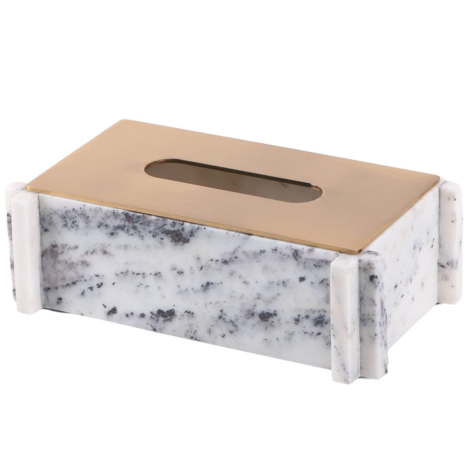 Keiichi Tissue Holder in White Marble