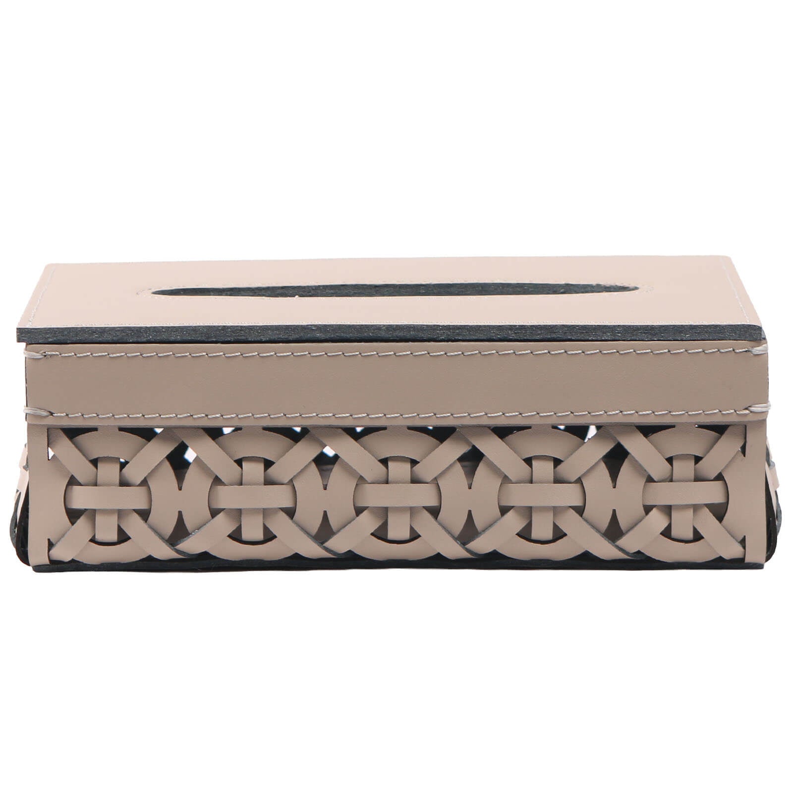 Keiichi Leather Woven Tissue Holder