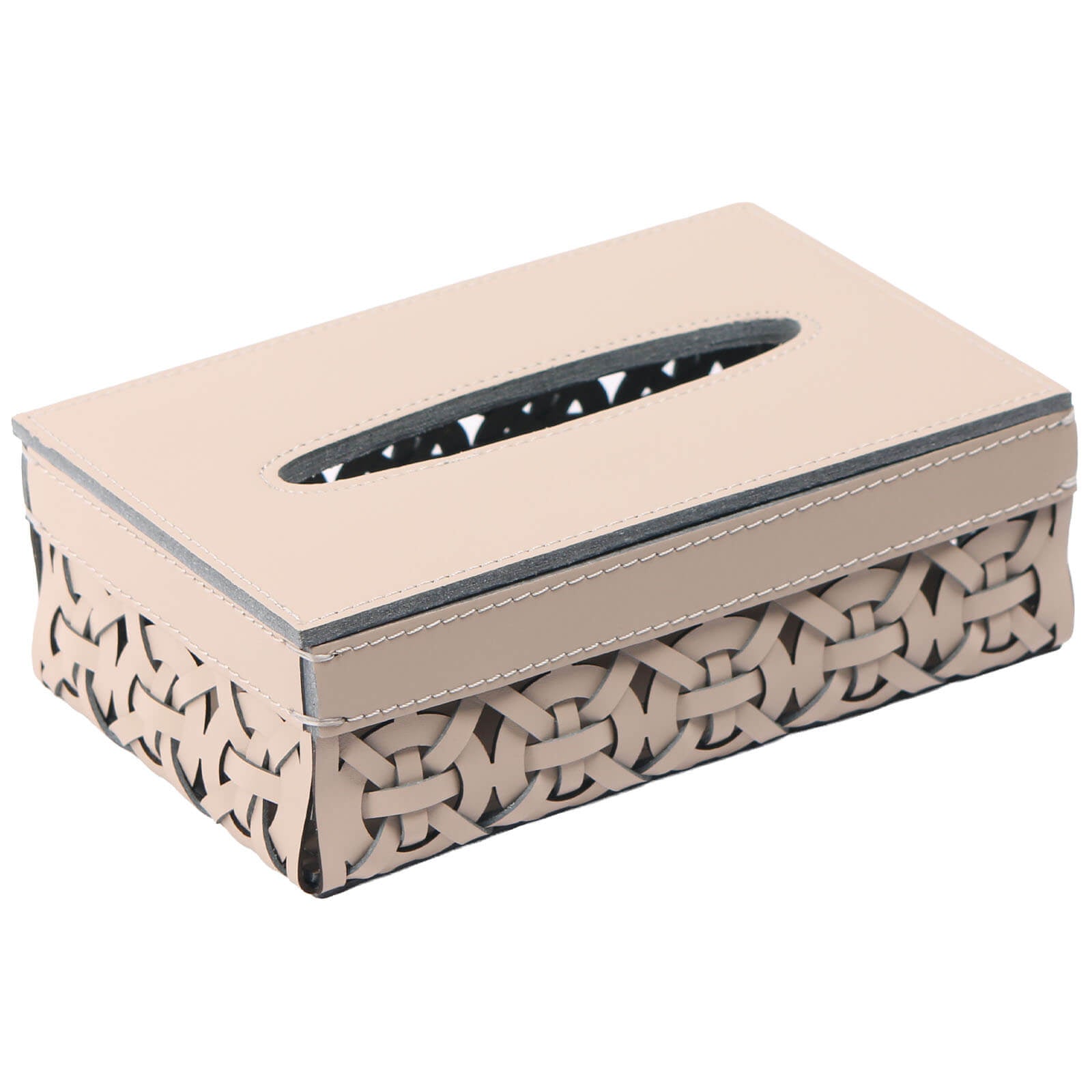 Keiichi Leather Woven Tissue Holder
