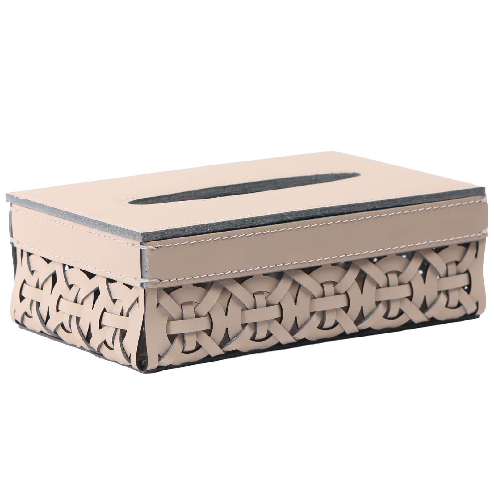 Keiichi Leather Woven Tissue Holder