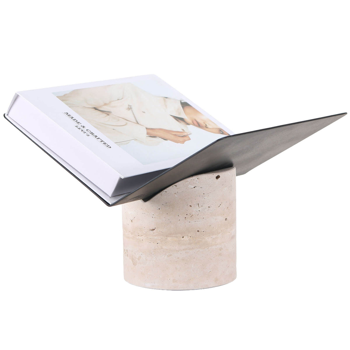 Keiichi Magazine Holder in Travertine