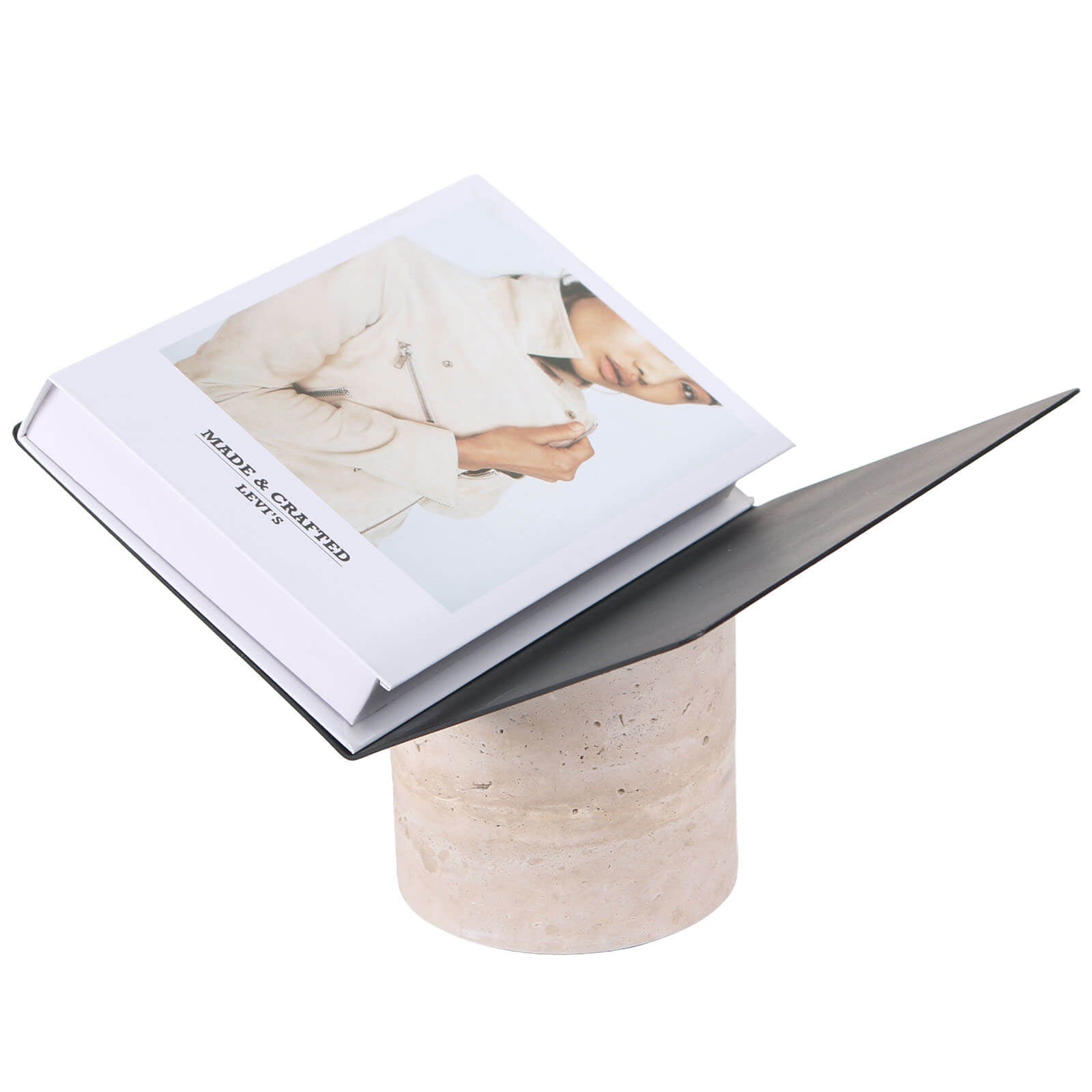 Keiichi Magazine Holder in Travertine