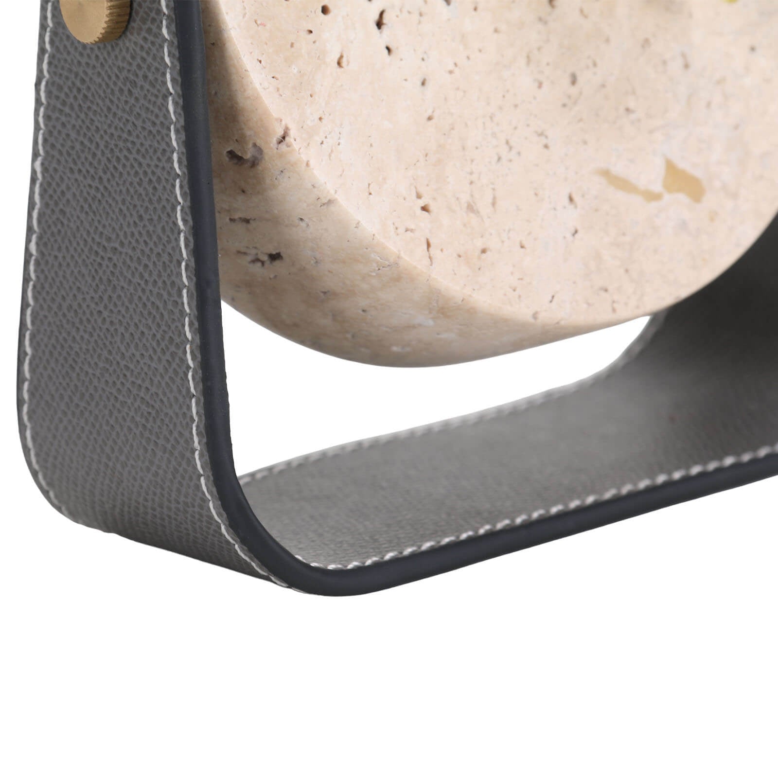 Keiichi Desktop Clock in Beige Stone