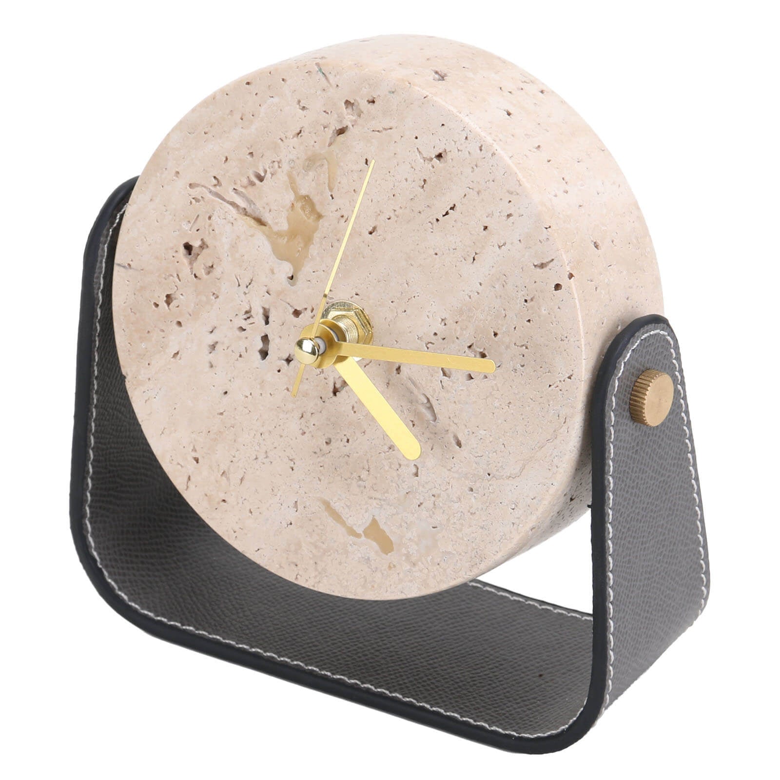 Keiichi Desktop Clock in Beige Stone