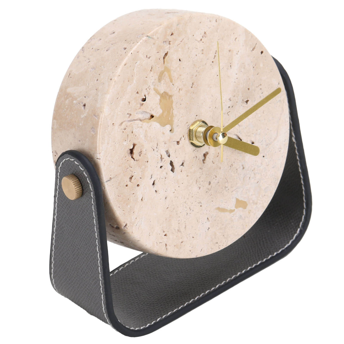 Keiichi Desktop Clock in Beige Stone