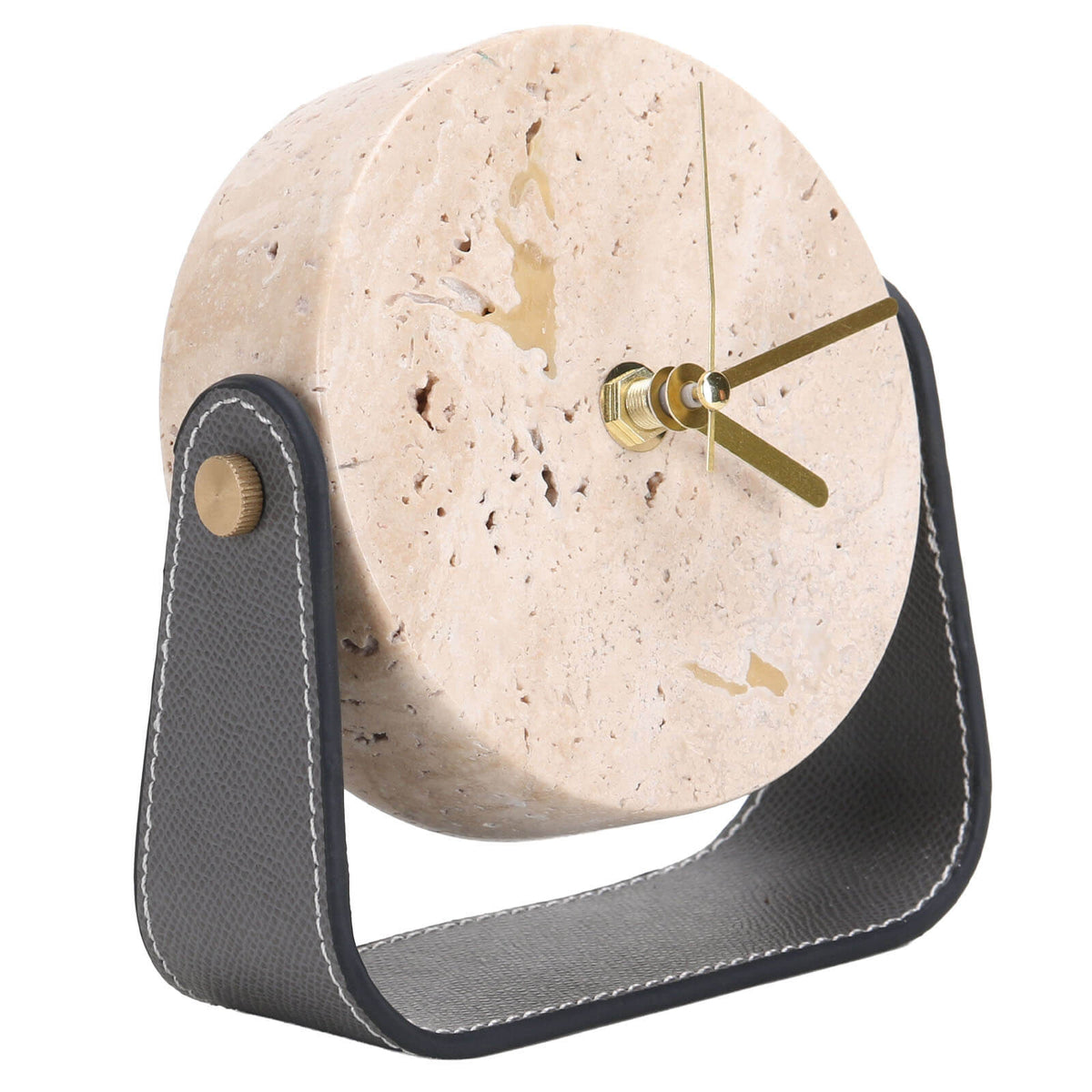 Keiichi Desktop Clock in Beige Stone