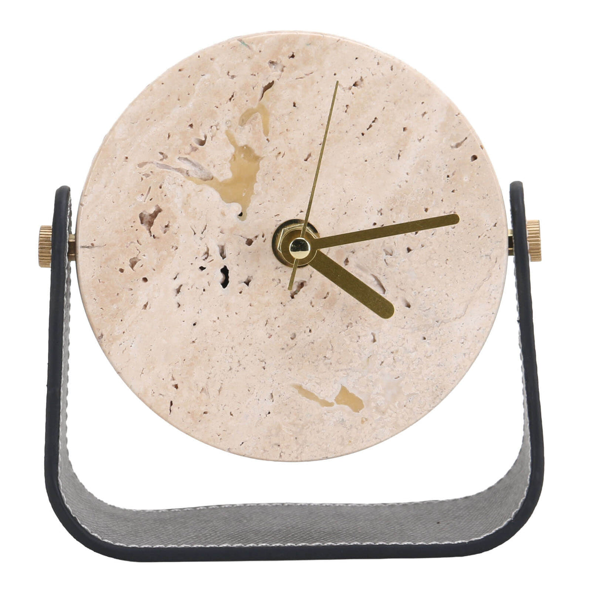 Keiichi Desktop Clock in Beige Stone