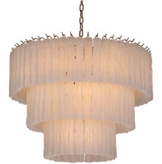 Keiichi Twisted Frost Glass Chandelier - Large