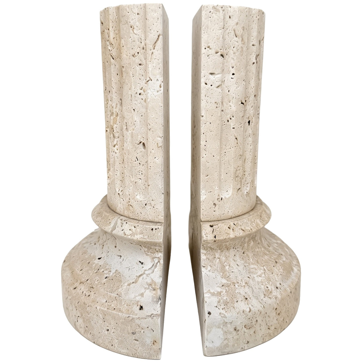 Keiichi Lachlan Pillar Bookend in Travertine - Single