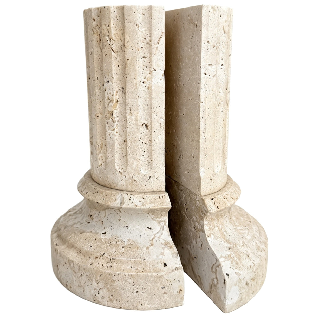 Keiichi Lachlan Pillar Bookend in Travertine - Single