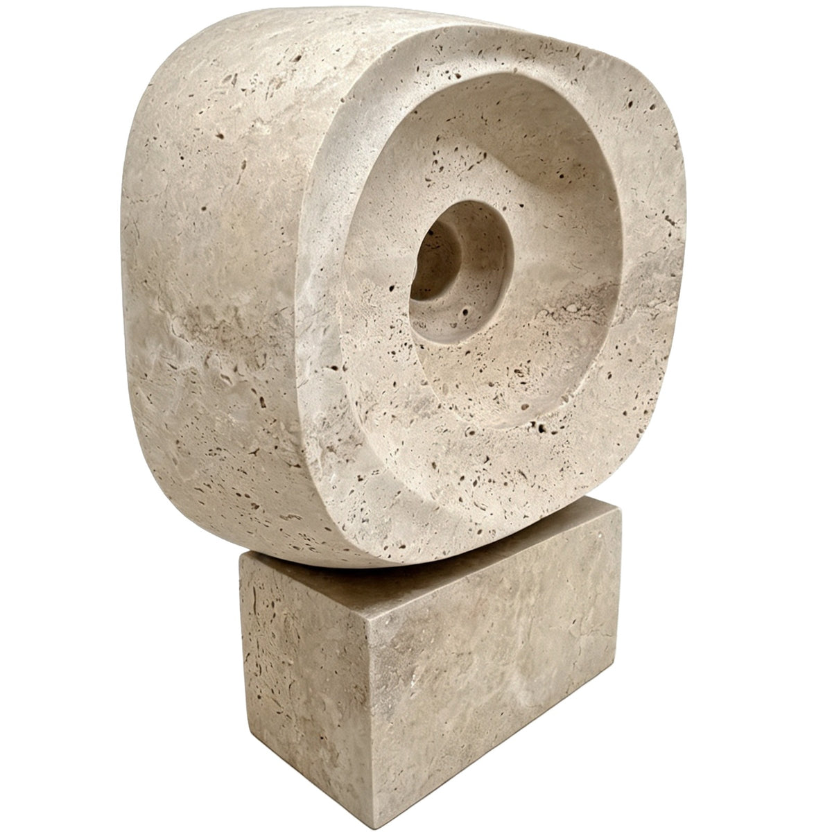 Keiichi Atticus Sculpture in Travertine