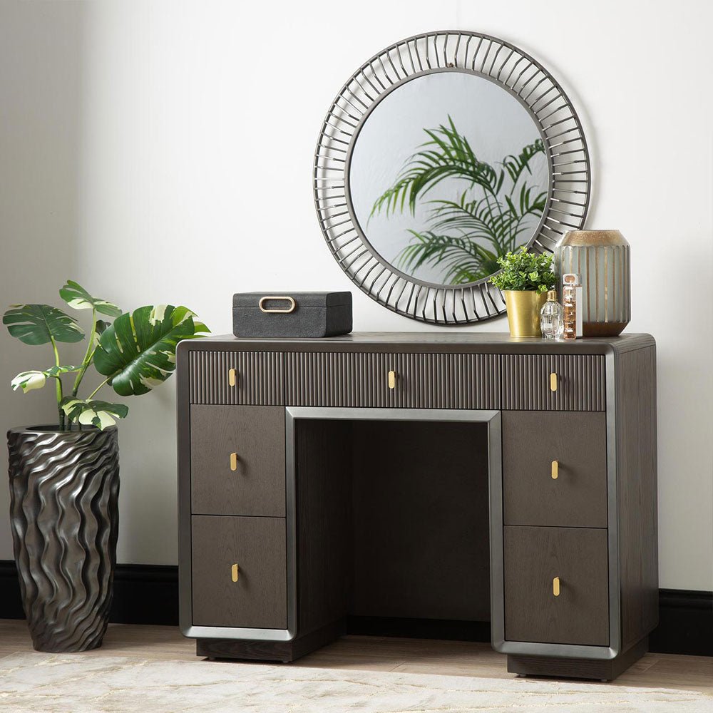 Femelle Smoke Grey Elm 7 Drawer Dressing Table Dressing Table