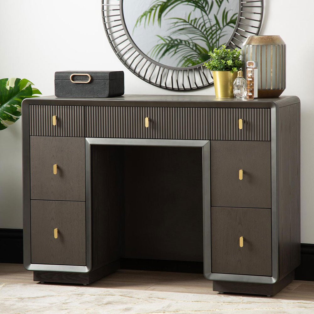 Femelle Smoke Grey Elm 7 Drawer Dressing Table Dressing Table