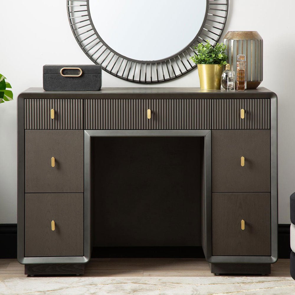 Femelle Smoke Grey Elm 7 Drawer Dressing Table Dressing Table