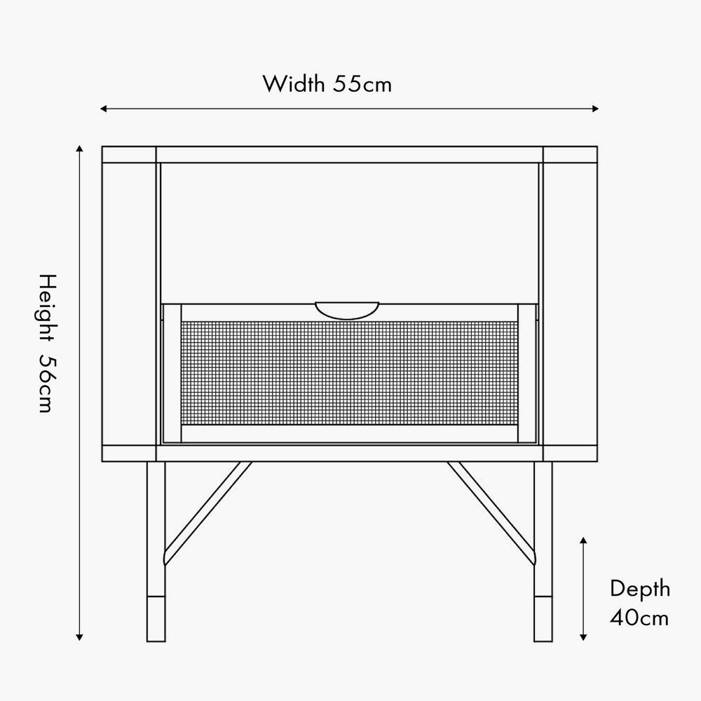 Fiji 1 Drawer Bedside in Black Acacia Wood & Natural Rattan - Pacific Lifestyle Bedside Tables