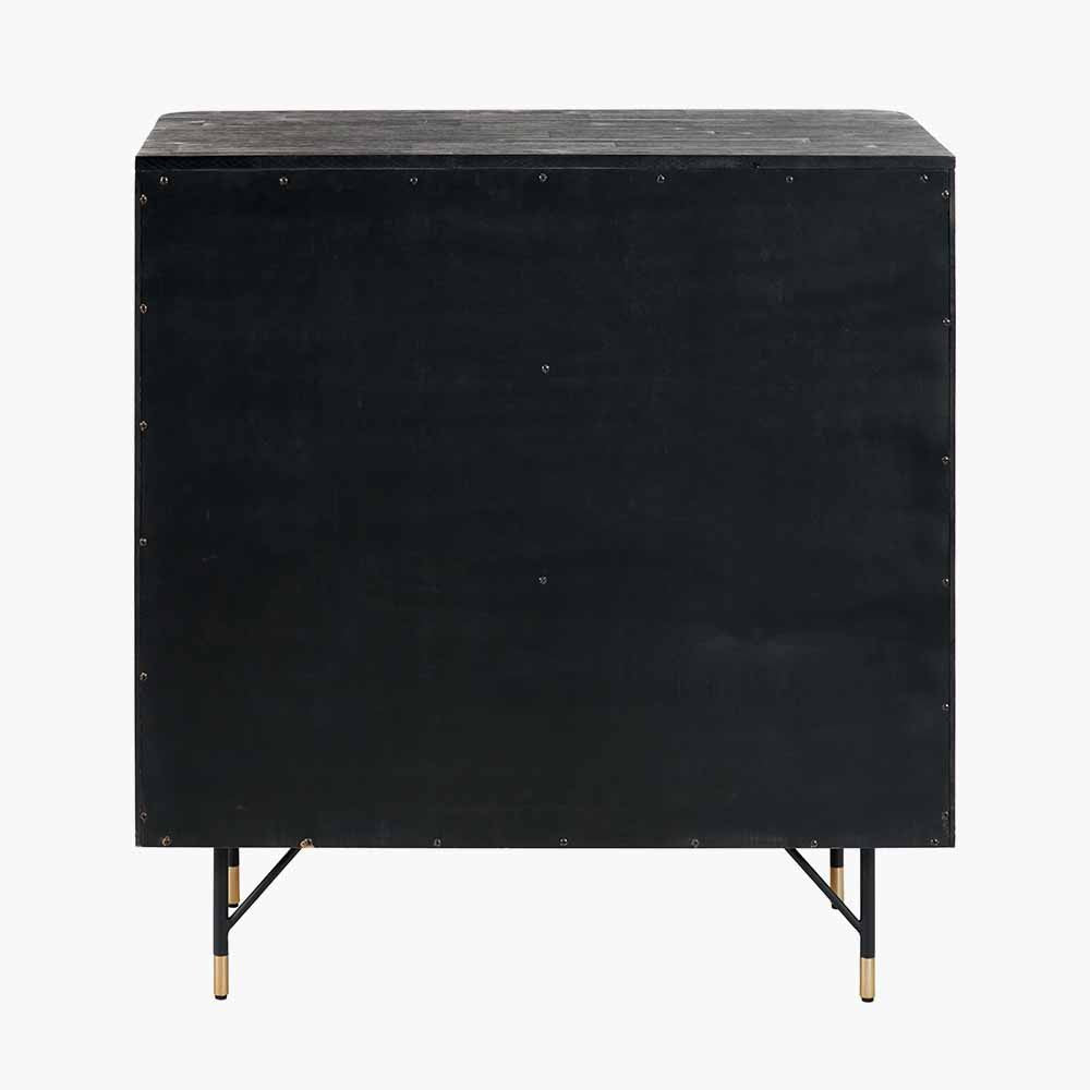 Fiji Chest of Drawers in Black Acacia Wood & Natural Rattan - Pacific Lifestyle Chest of Drawers