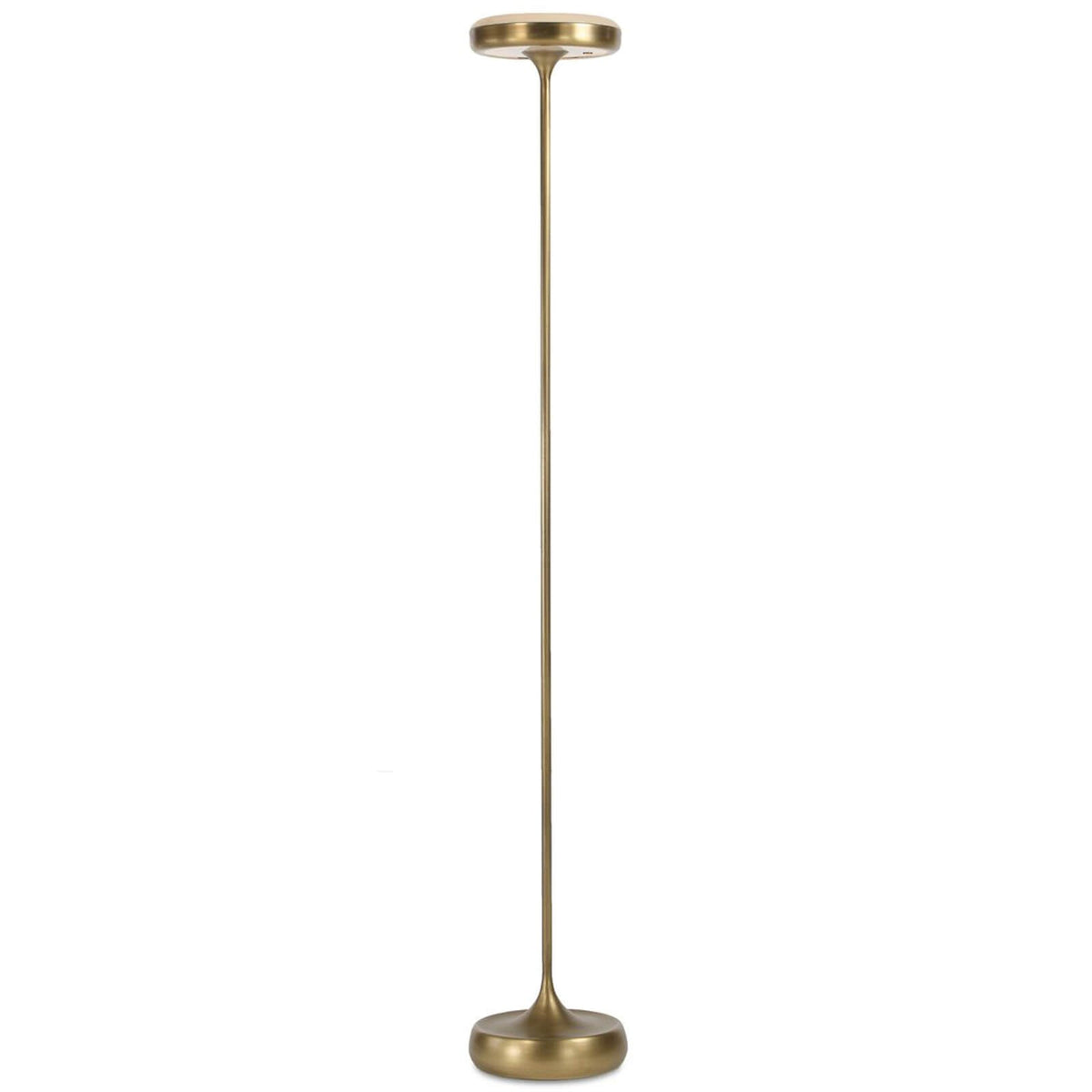 Flat Top Floor Lamp in Brass