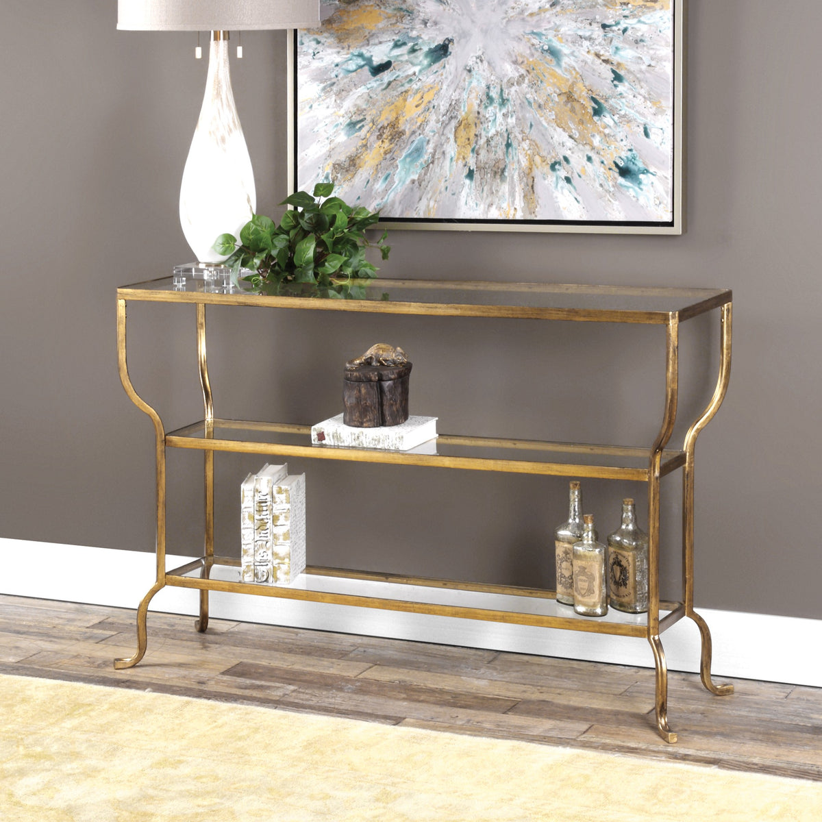 Uttermost Deline Console Table in Gold