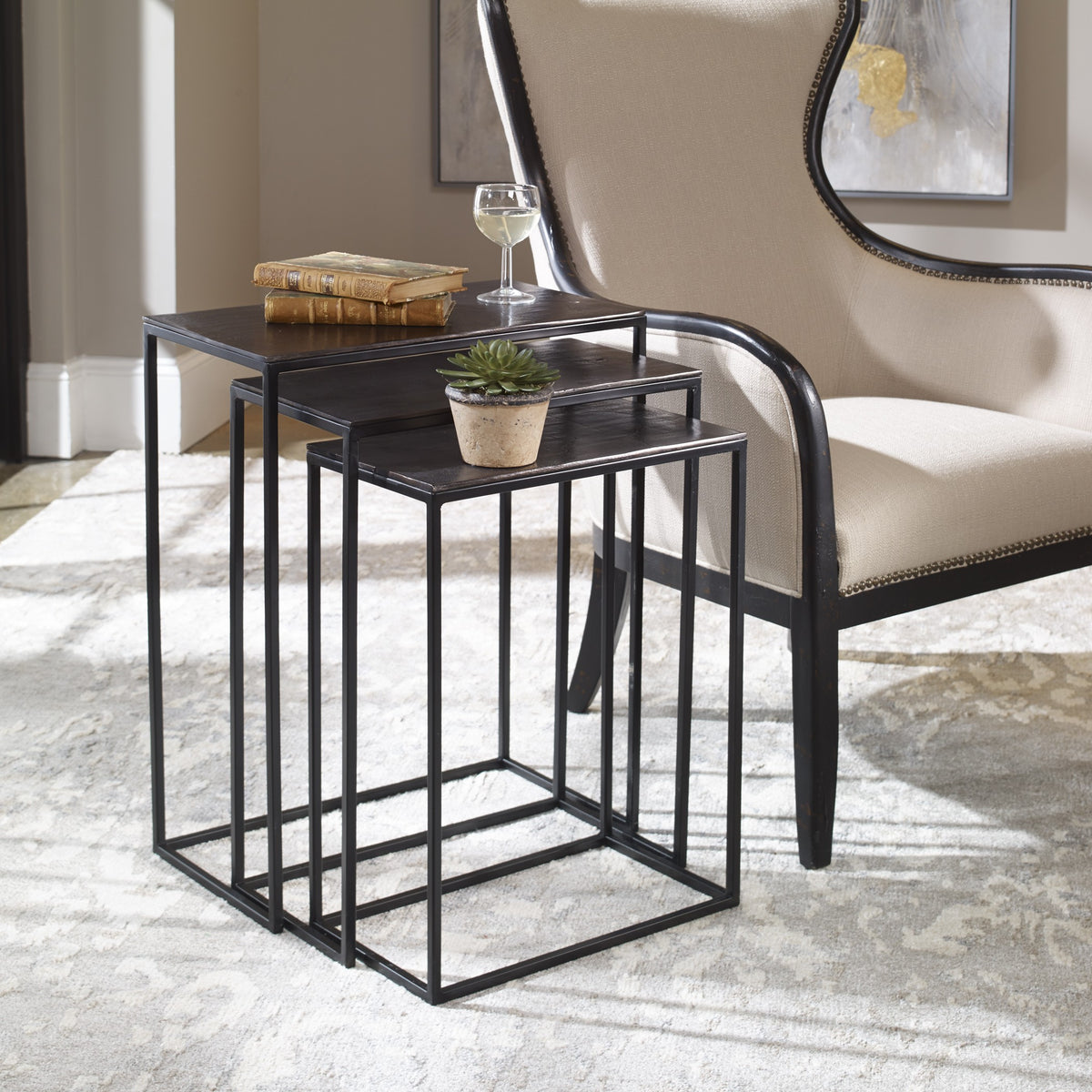 Uttermost Coreene Iron Nesting Tables - Set of 3