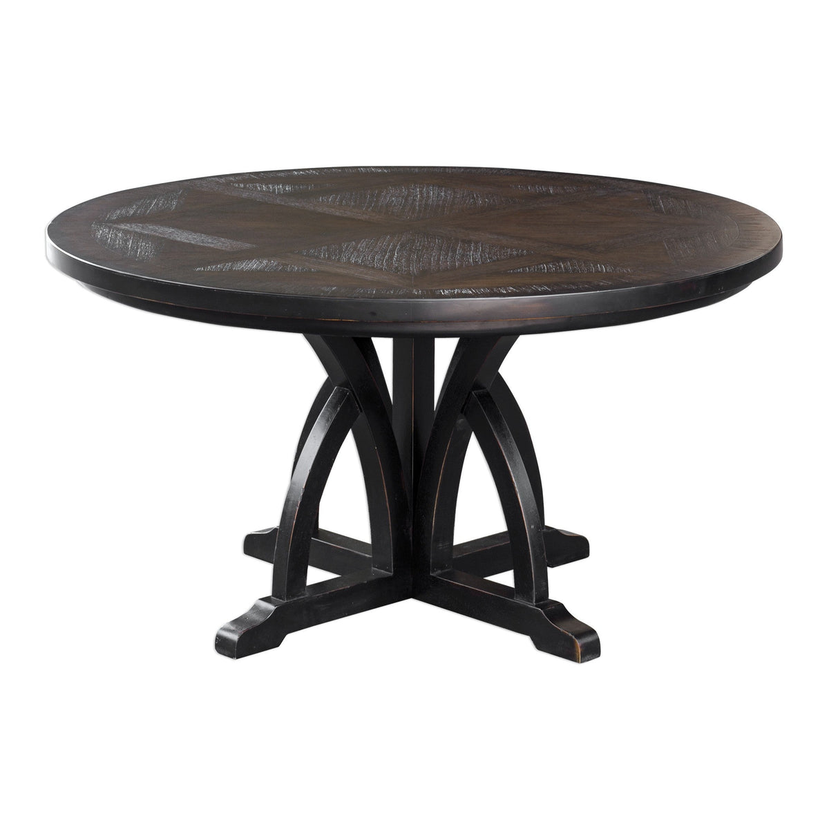 Maiva Round Black Dining Table - 142cm