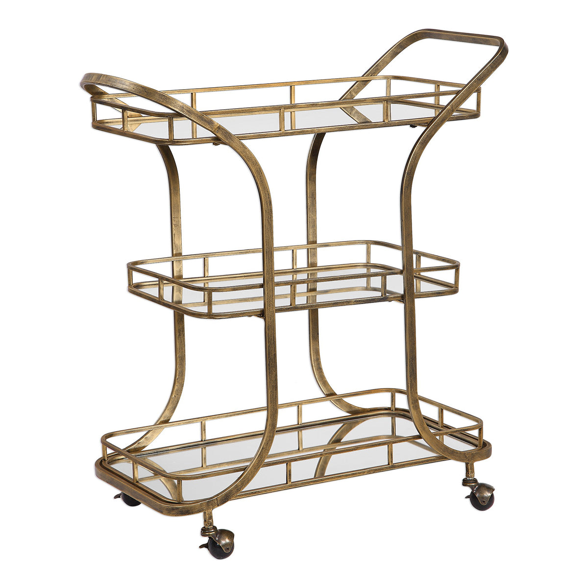 Uttermost Stassi Gold Serving Cart in Gold