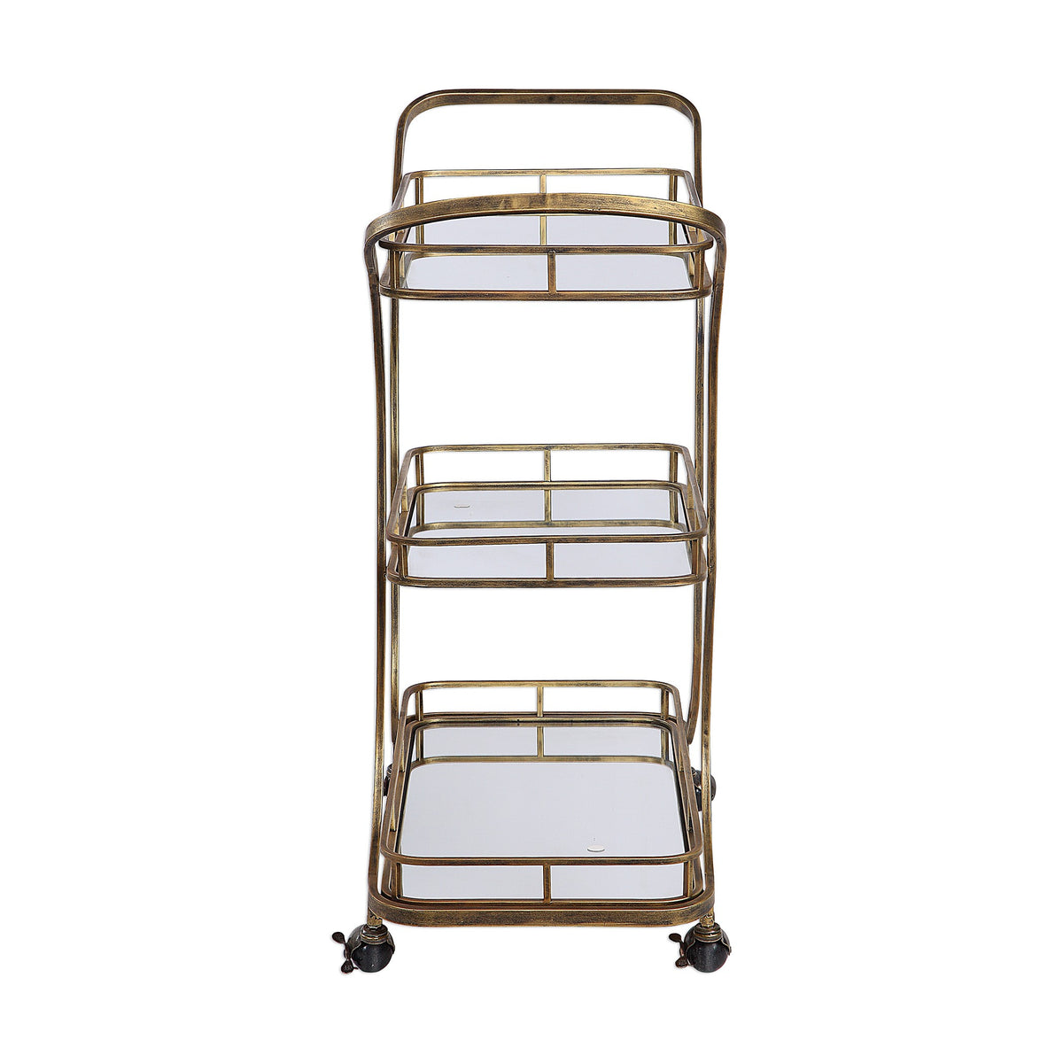 Uttermost Stassi Gold Serving Cart in Gold