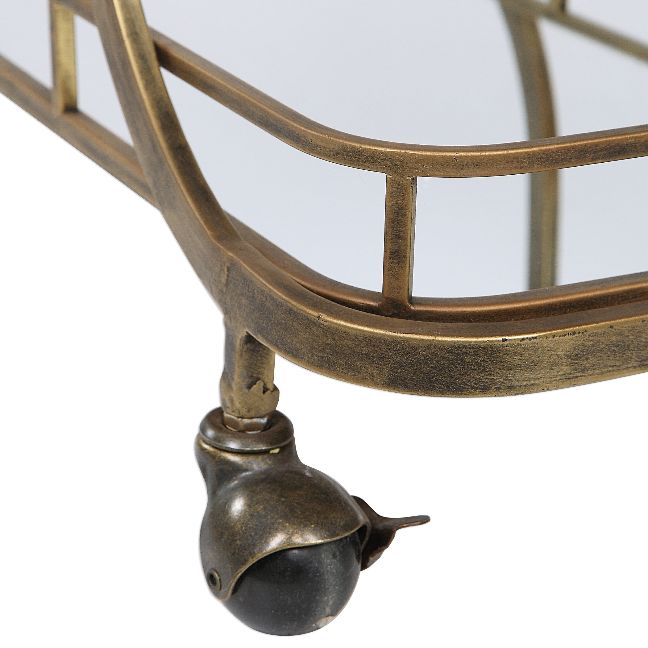 Uttermost Stassi Gold Serving Cart in Gold