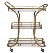 Stassi Gold Serving Cart in Gold