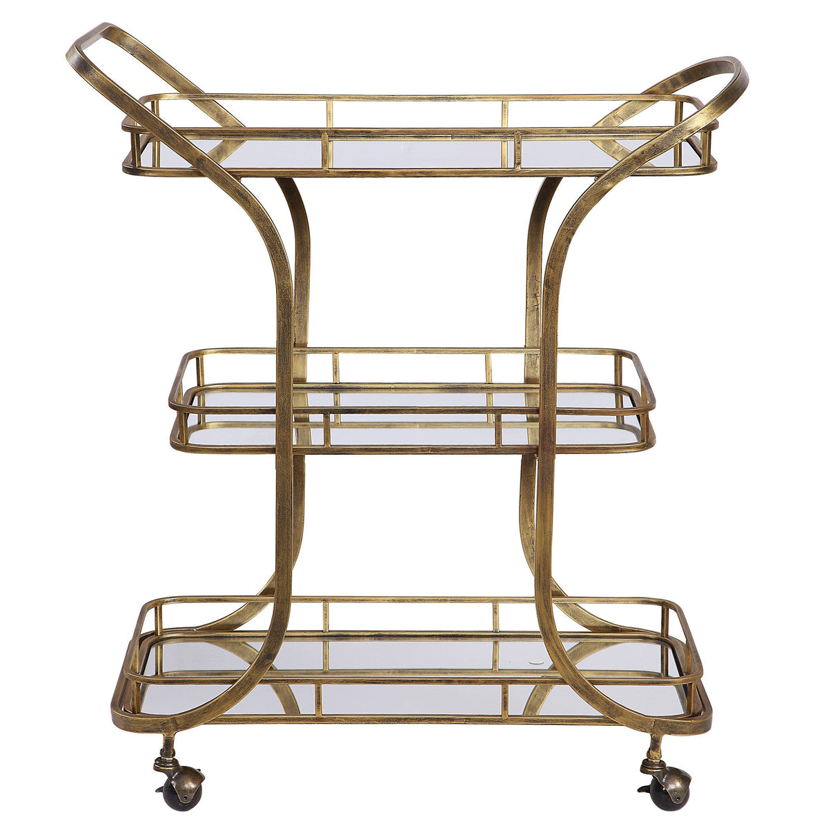 Stassi Gold Serving Cart in Gold