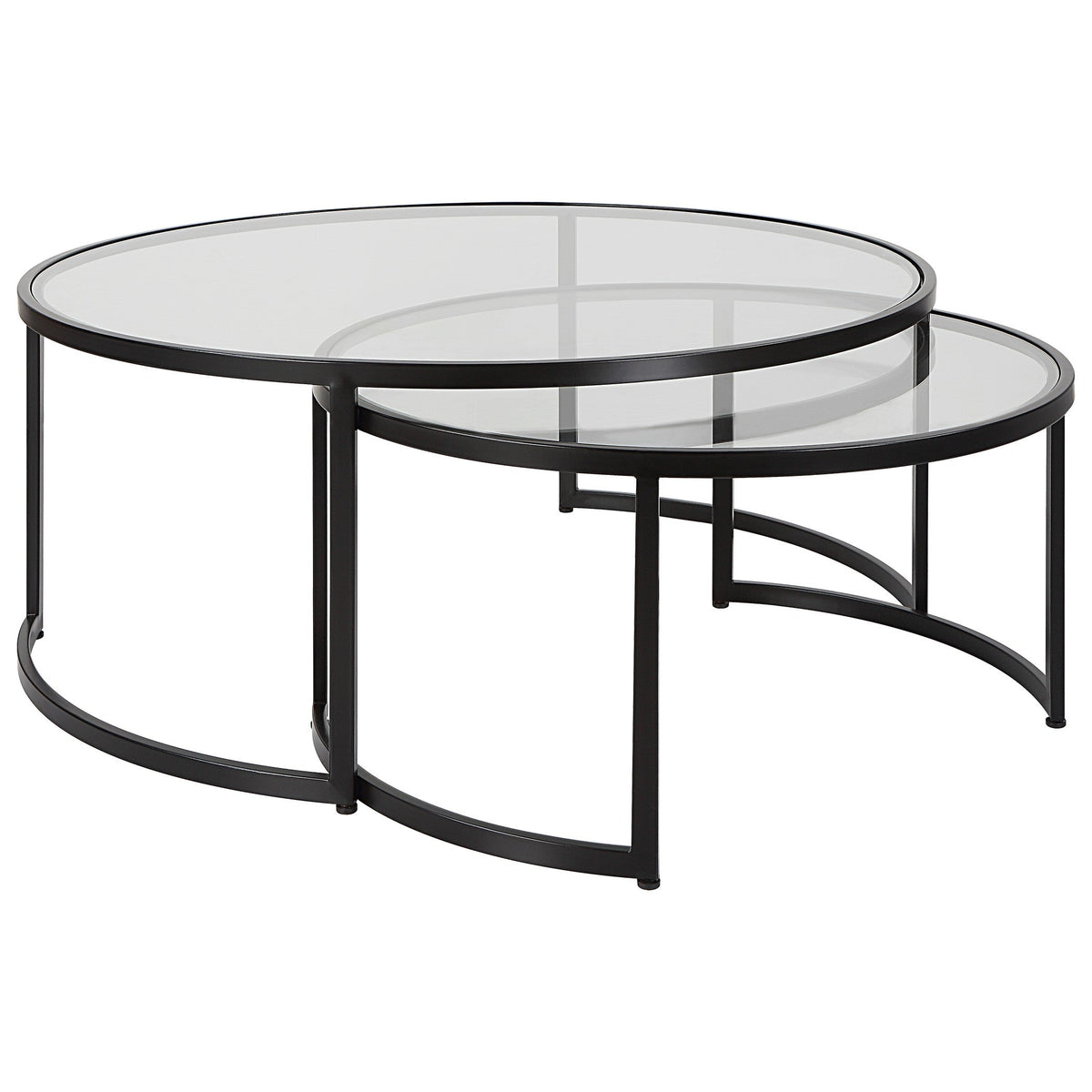  Rhea Black Nesting Coffee Tables S/2