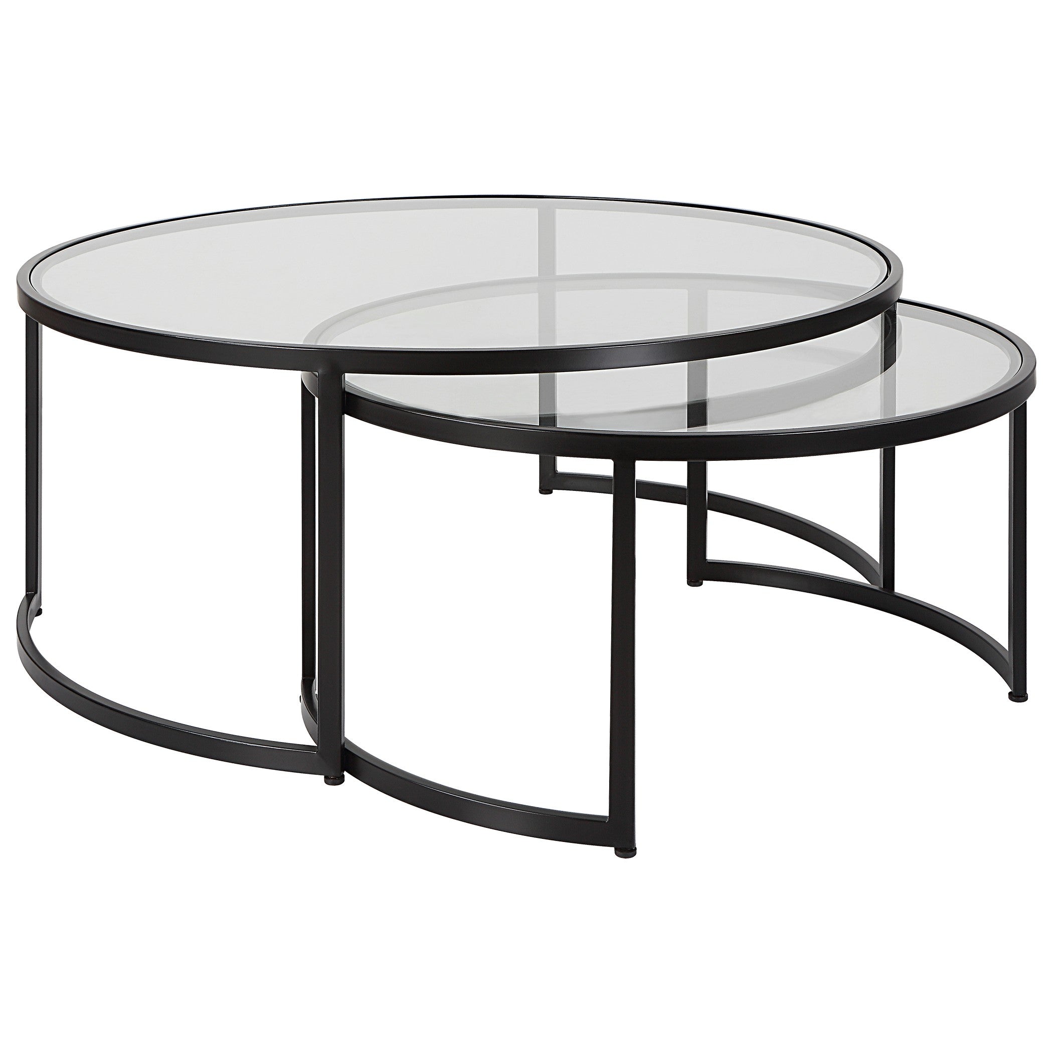  Rhea Black Nesting Coffee Tables S/2