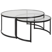  Rhea Black Nesting Coffee Tables S/2