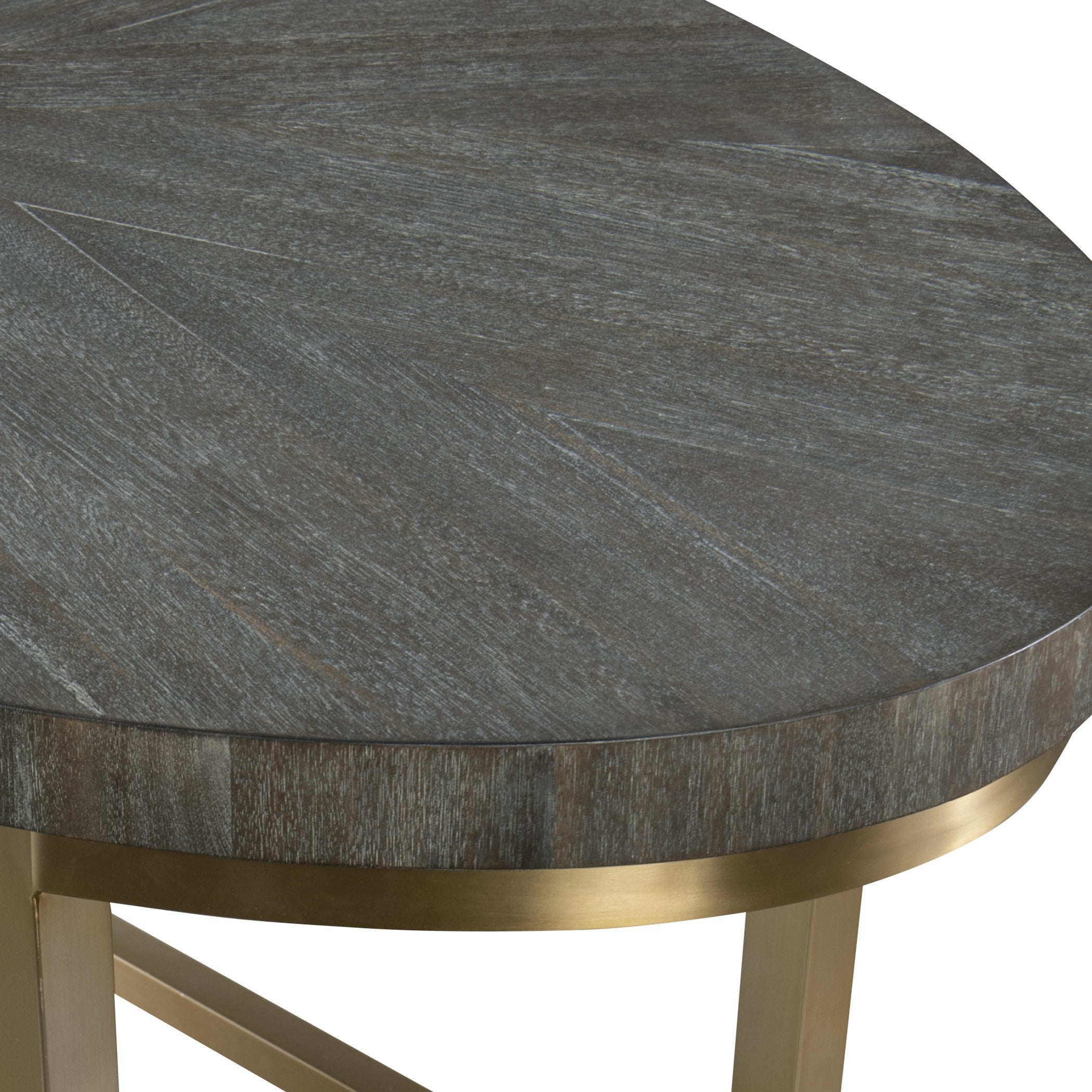 Uttermost Taja Oval Writing Desk in Dark Walnut and Brushed Brass