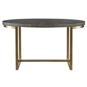 Taja Oval Writing Desk in Dark Walnut and Brushed Brass
