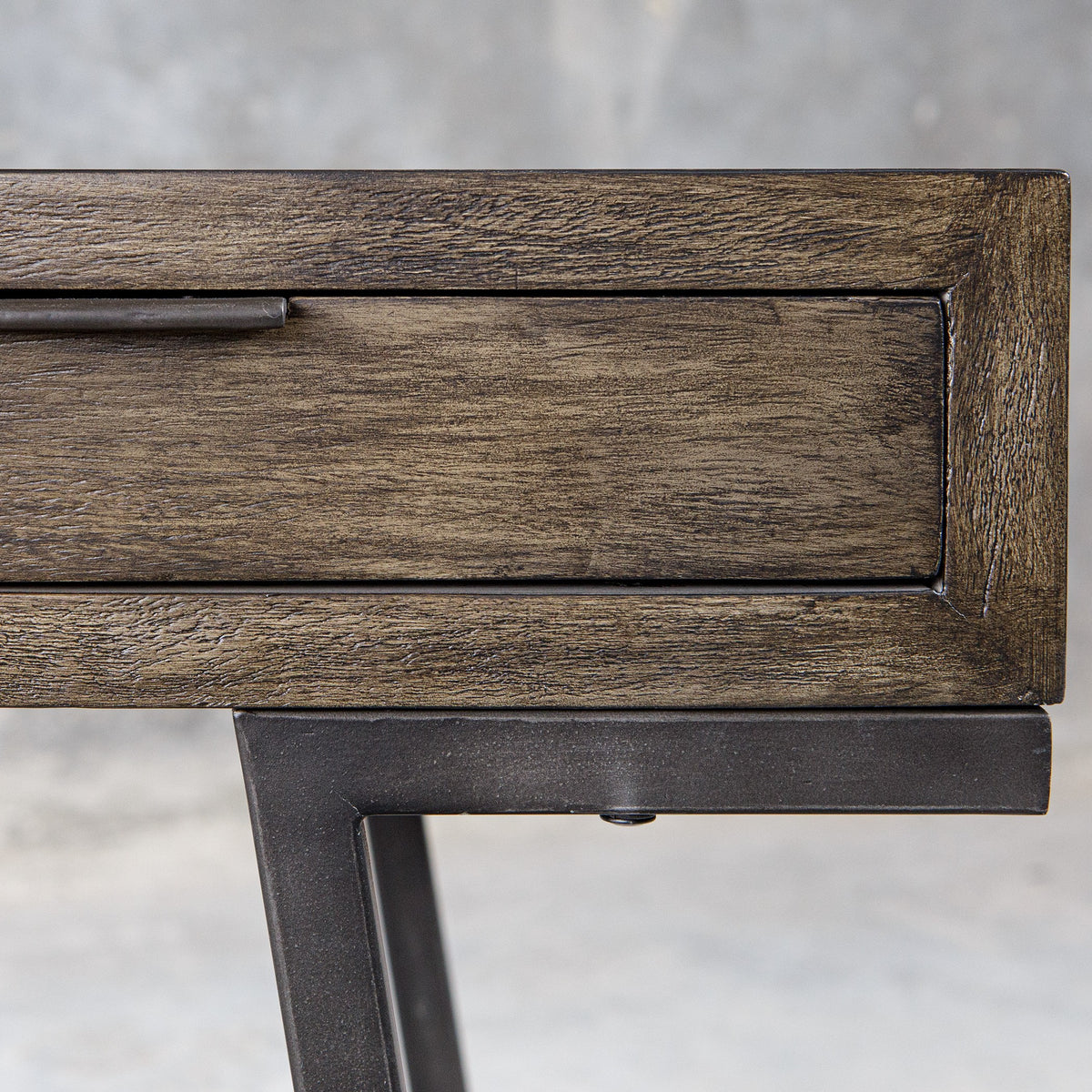 Uttermost Comrade Mango Wood Desk with Aged Steel Base