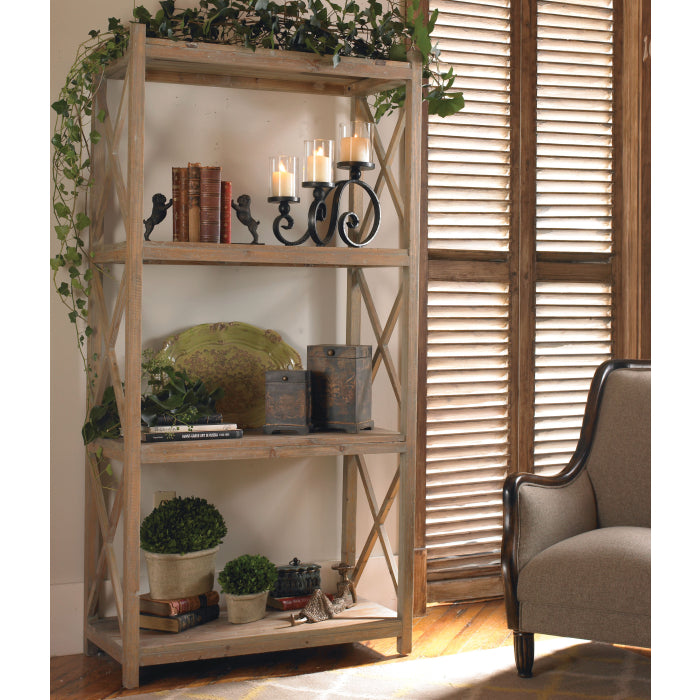 Uttermost Stratford Reclaimed Wood Open Shelving Unit