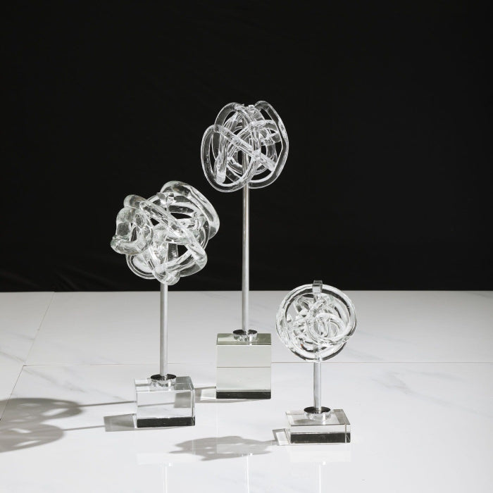 Uttermost Neuron Glass Table Top Sculptures, Set of 3